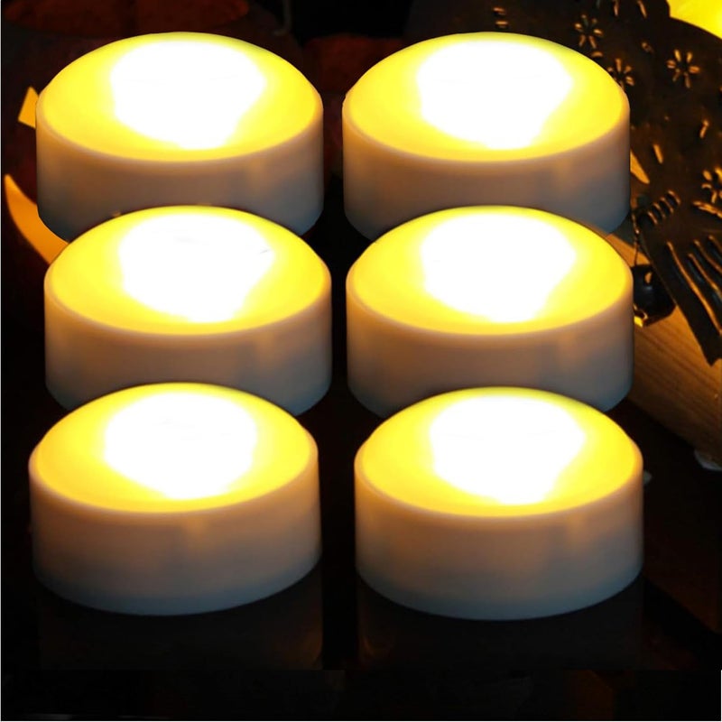 QIDEA Halloween LED Pumpkin Lights with Remote and Timer, Battery Operated Jack-O-Lantern, Bright Flickering Flameless Candles for Pumpkin Decor, Halloween Party Decorations, White, 6 Pack - Image 3